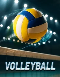 TTTJL volleyball match showing players spiking the ball over the net